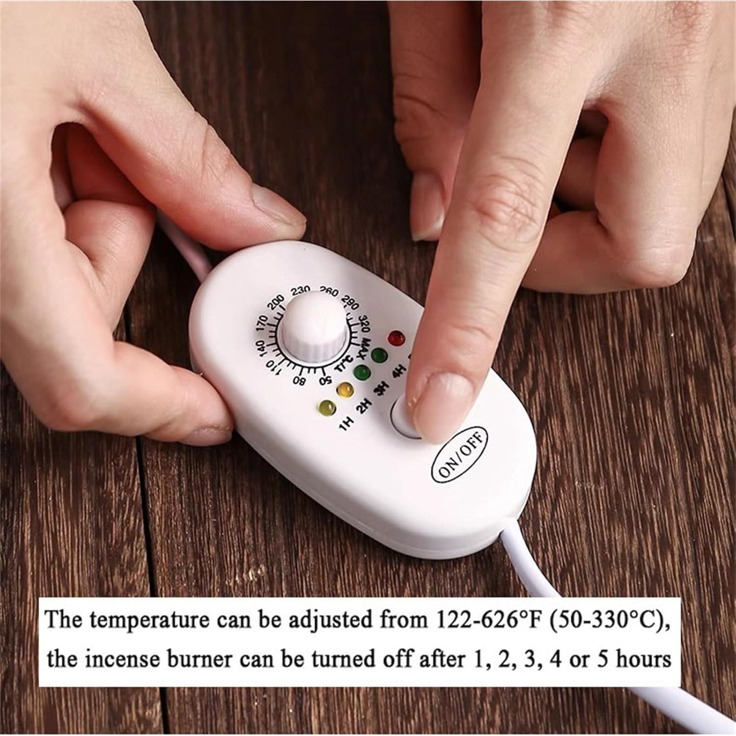 Quemador de Incienso Eléctrico PmHaurient Cerámica Azul Dorado