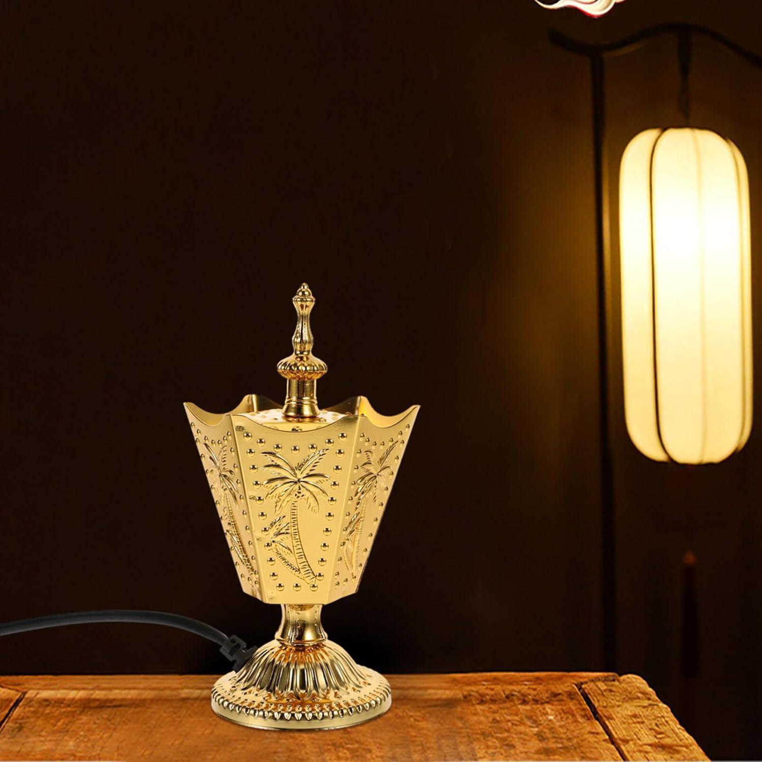 Quemador de Incienso Eléctrico ABOOFAN Dorado 16.9 cm