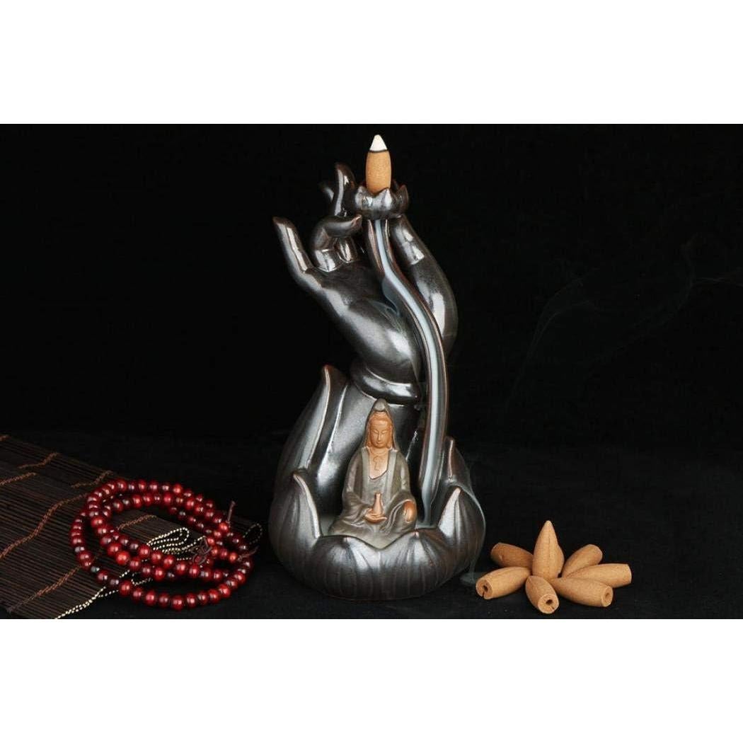 Horno de Incienso de Retroceso Stimmt Loto Buda Cerámica 10 Conos