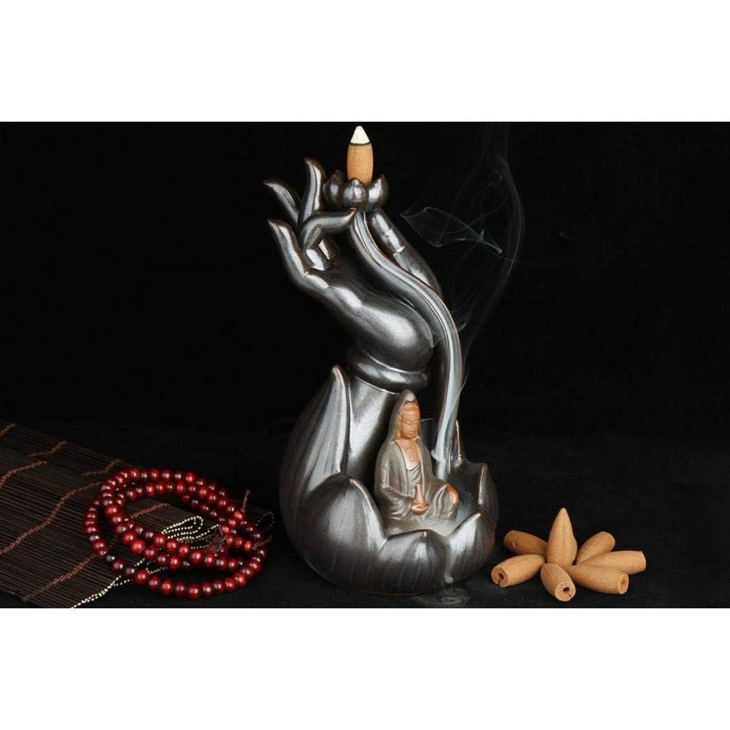 Horno de Incienso de Retroceso Stimmt Loto Buda Cerámica 10 Conos