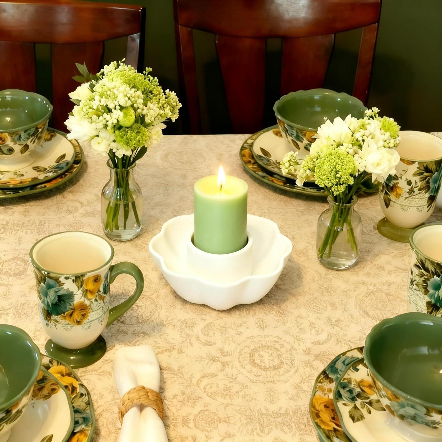 Soporte de Salvia YIASSON en Cerámica Blanca - Quemador Floral