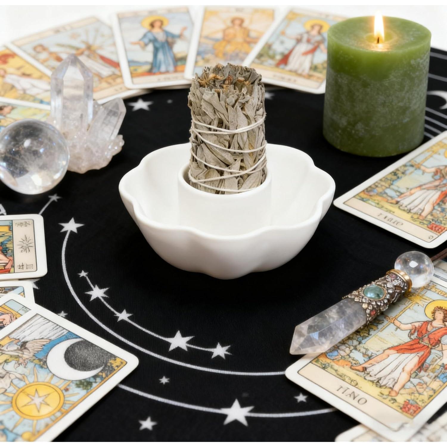 Soporte de Salvia YIASSON en Cerámica Blanca - Quemador Floral