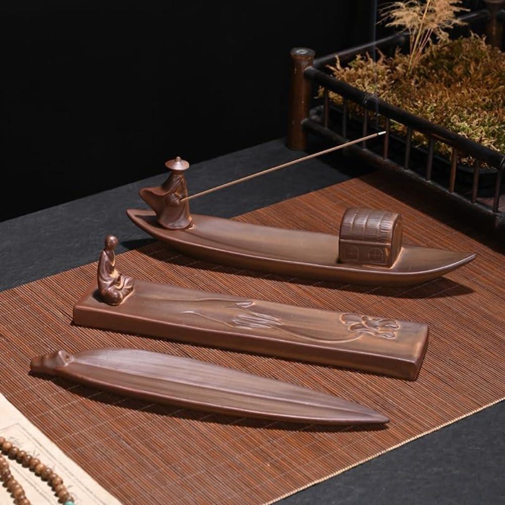 Quemador de Incienso de Cerámica CAHUWHCA Loto de Buda 23.66 cm