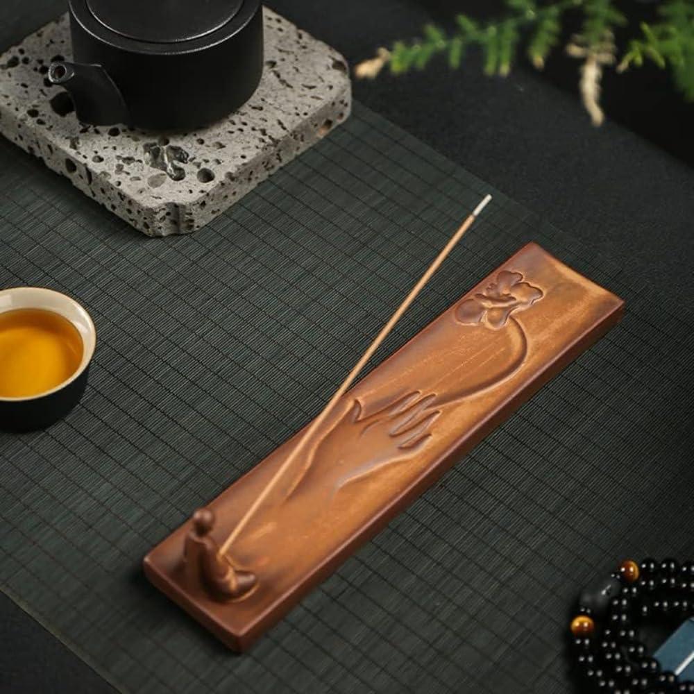 Quemador de Incienso de Cerámica CAHUWHCA Loto de Buda 23.66 cm