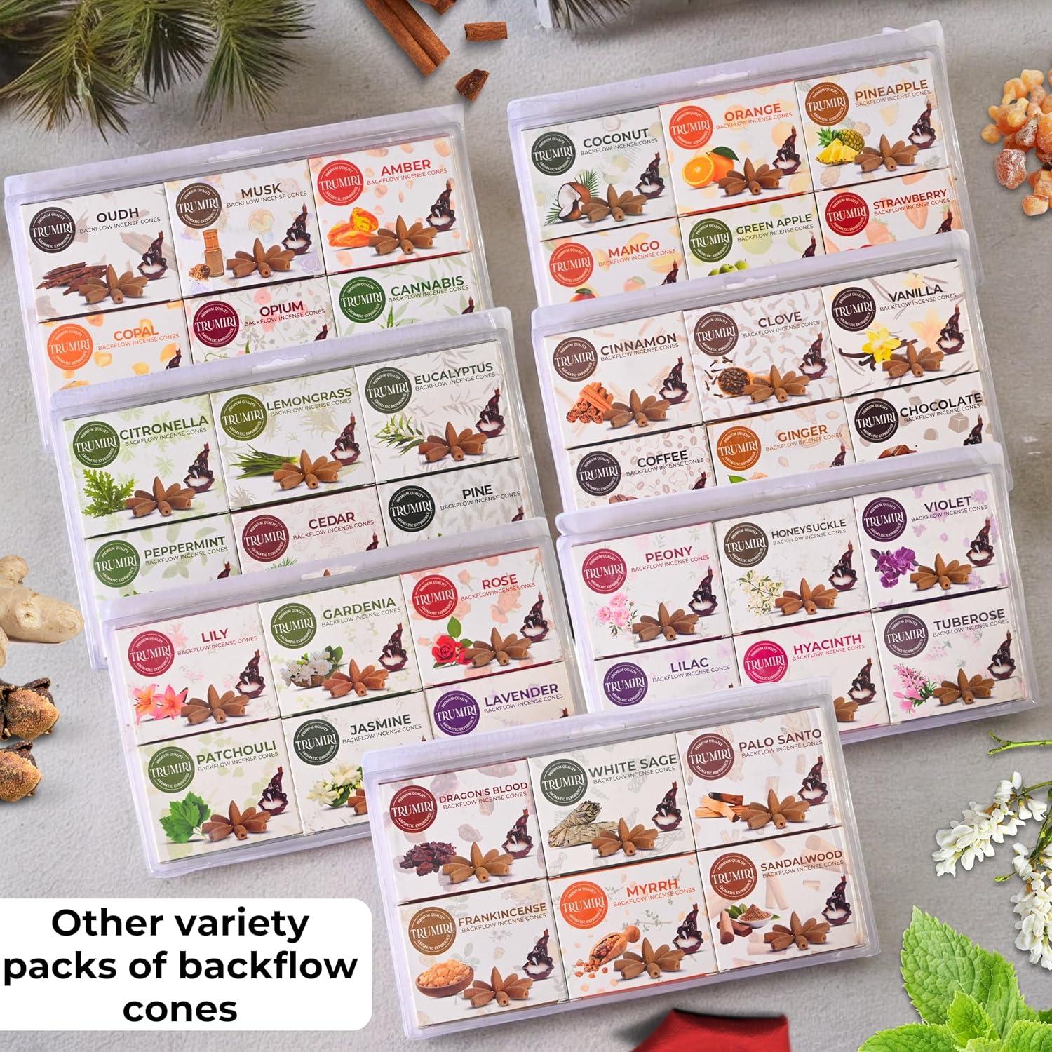 Conos de Incienso de Retroceso TRUMIRI Woody - 60 Piezas