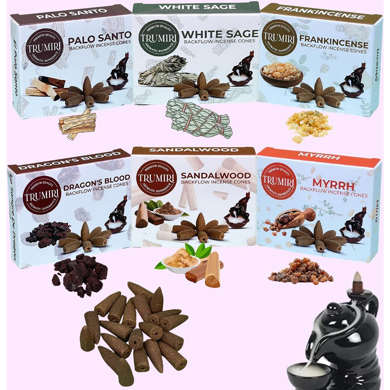 Conos de Incienso de Retroceso TRUMIRI Woody - 60 Piezas