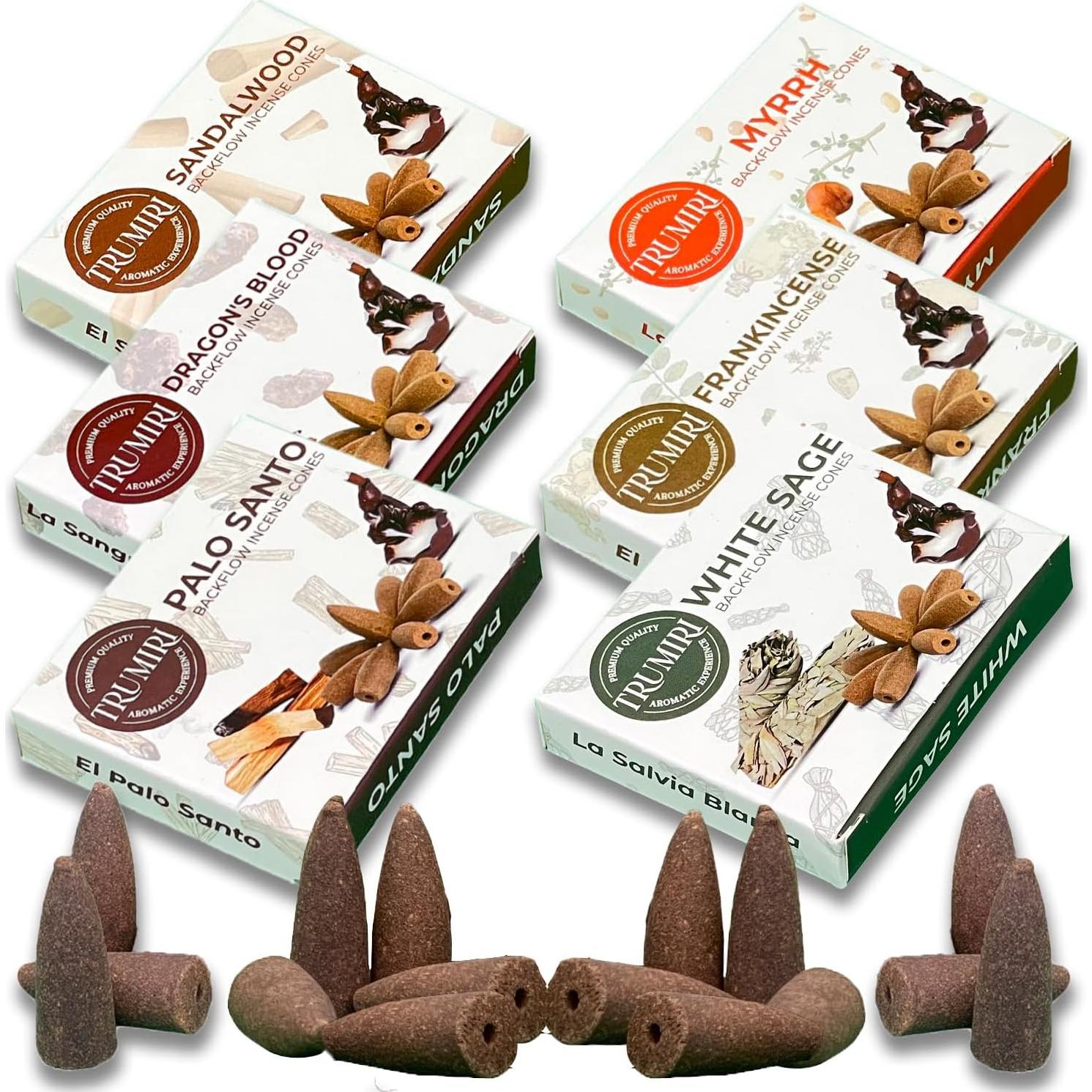 Conos de Incienso de Retroceso TRUMIRI Woody - 60 Piezas