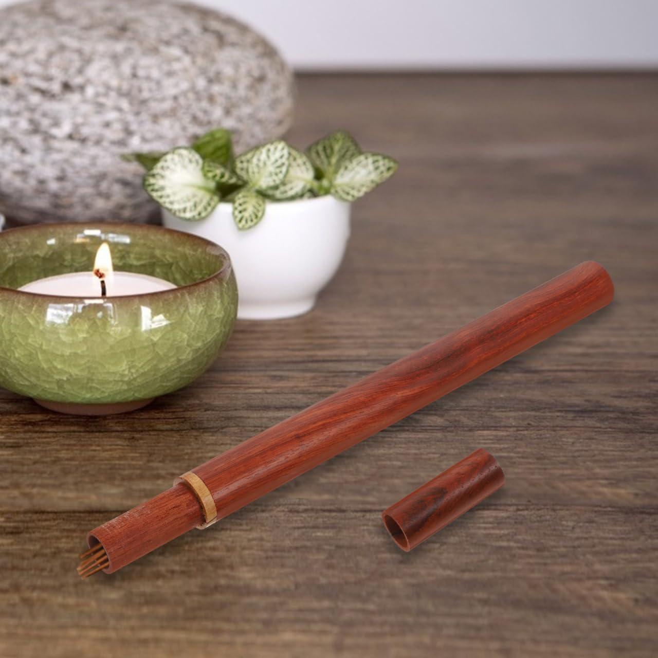 Soporte de Incienso Healifty de Madera de Rosa 24.5 cm