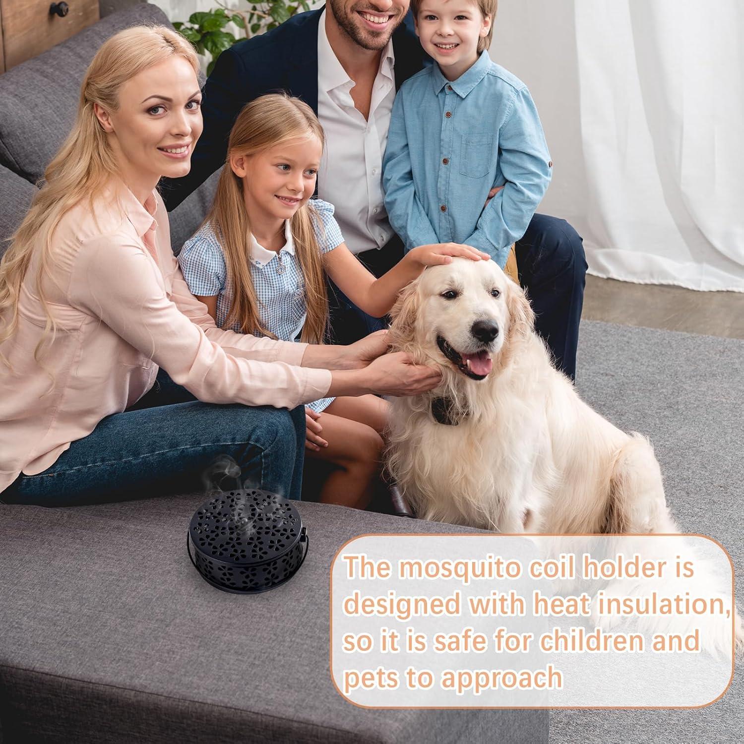 Soporte para Espirales de Mosquitos QUYLIXX 4 Pcs Metal Negro