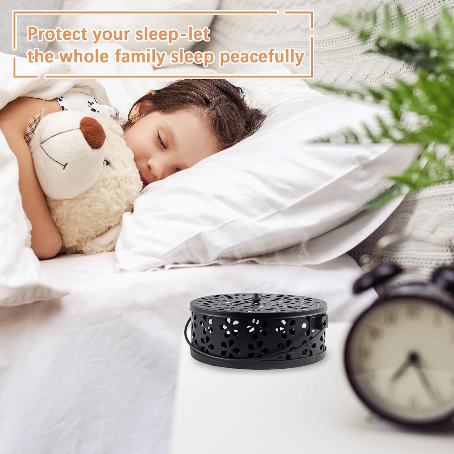 Soporte para Espirales de Mosquitos QUYLIXX 4 Pcs Metal Negro