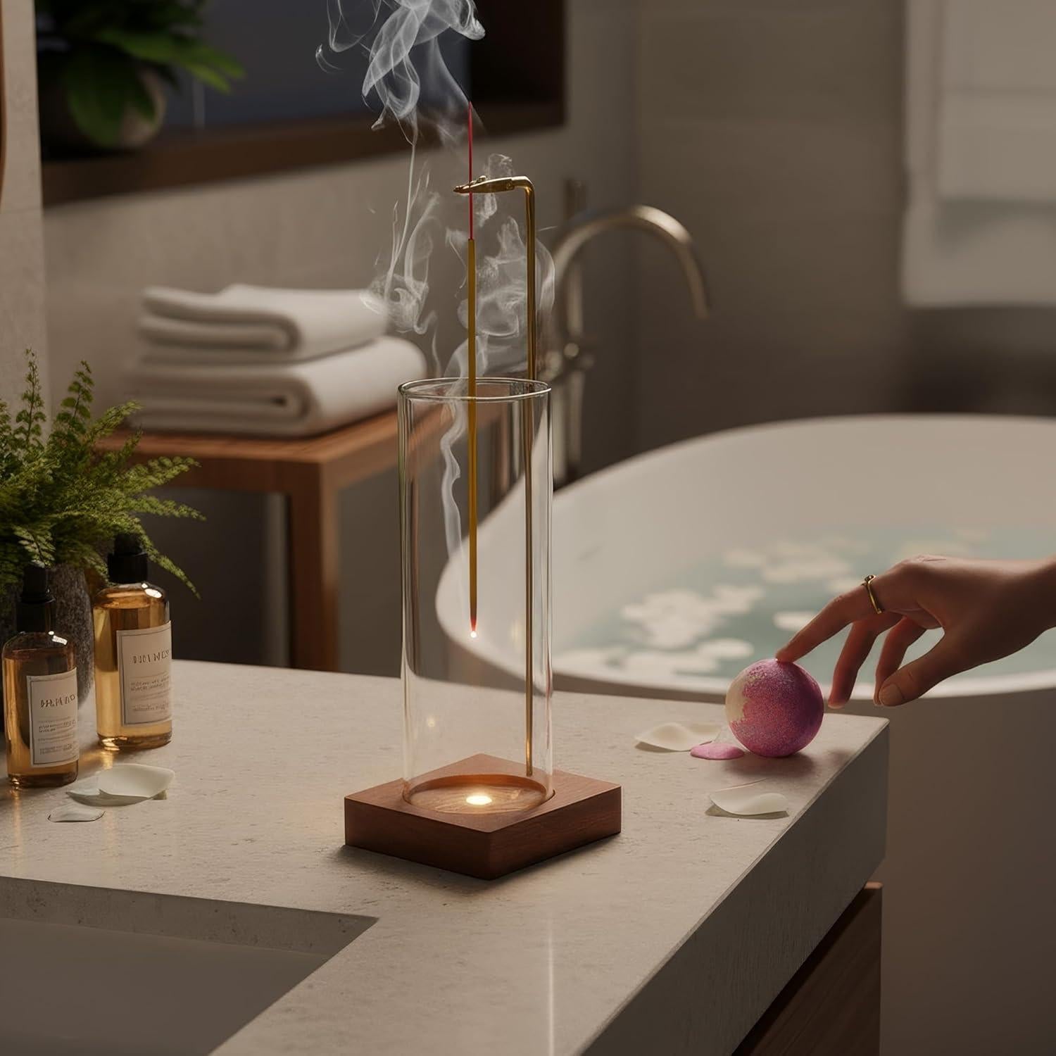 Quemador de Incienso Colgante Chiorgone con Recogedor de Vidrio