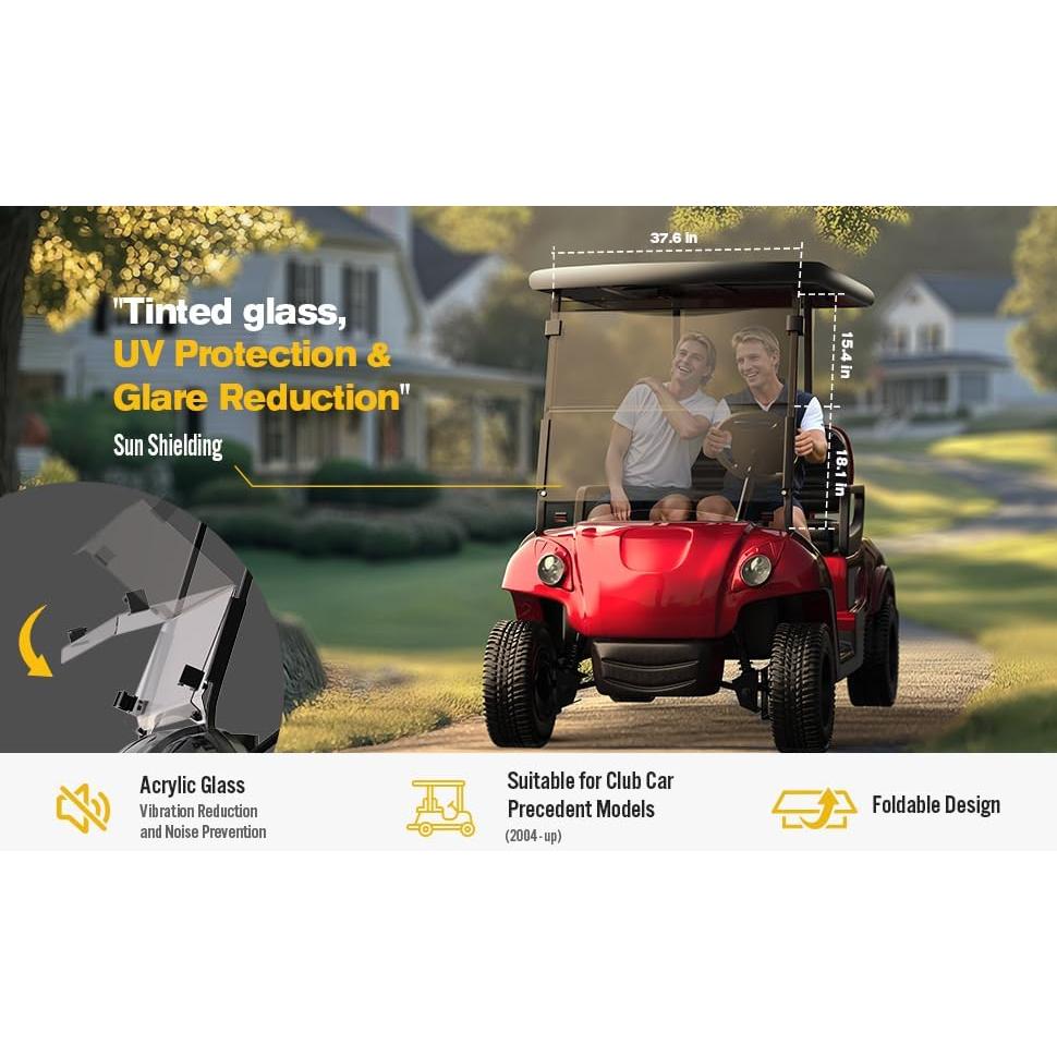 Parabrisas Plegable Club Car Precedent Acrílico 95.25x85.09cm