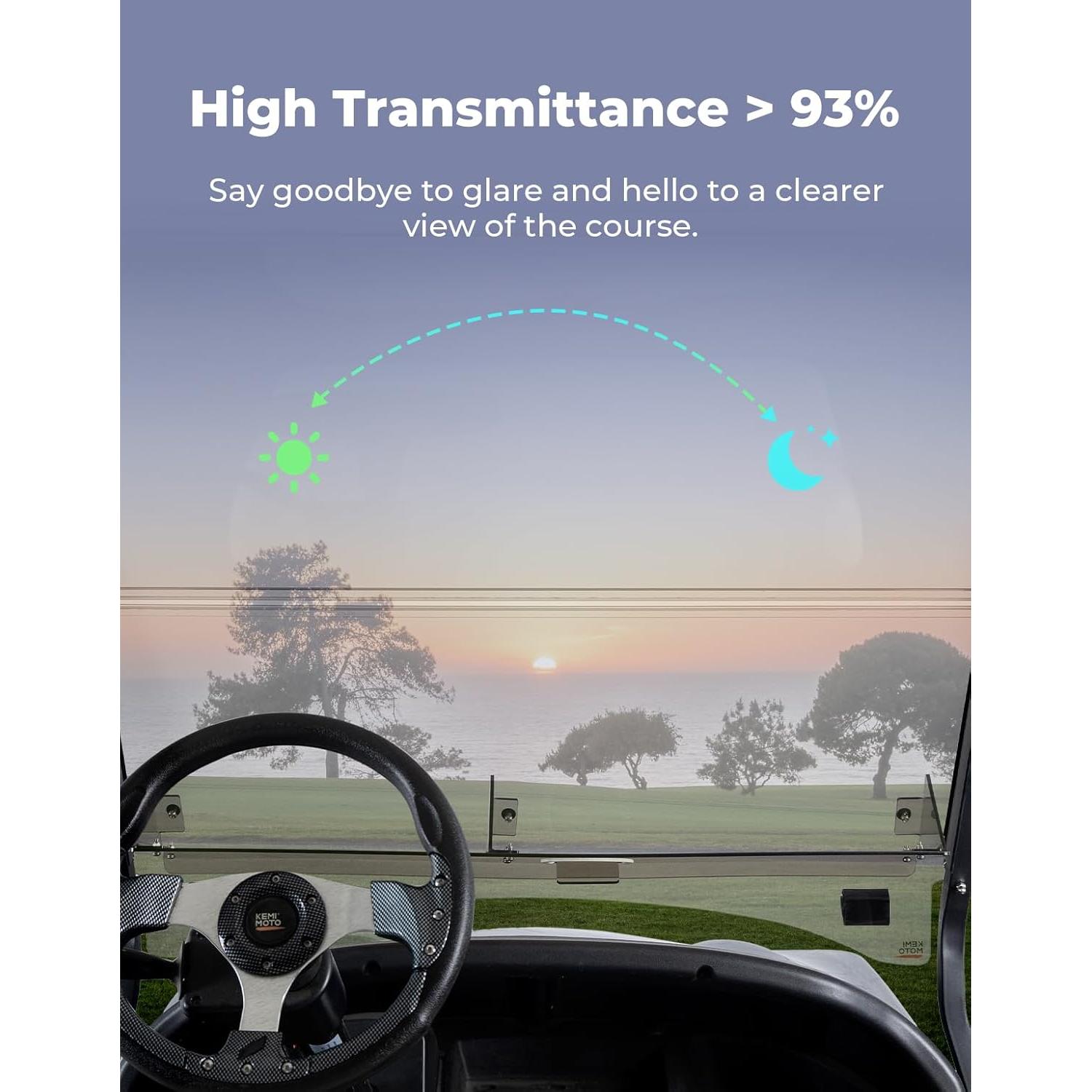 Parabrisas Plegable KEMIMOTO para Carrito de Golf Club Car 2004+