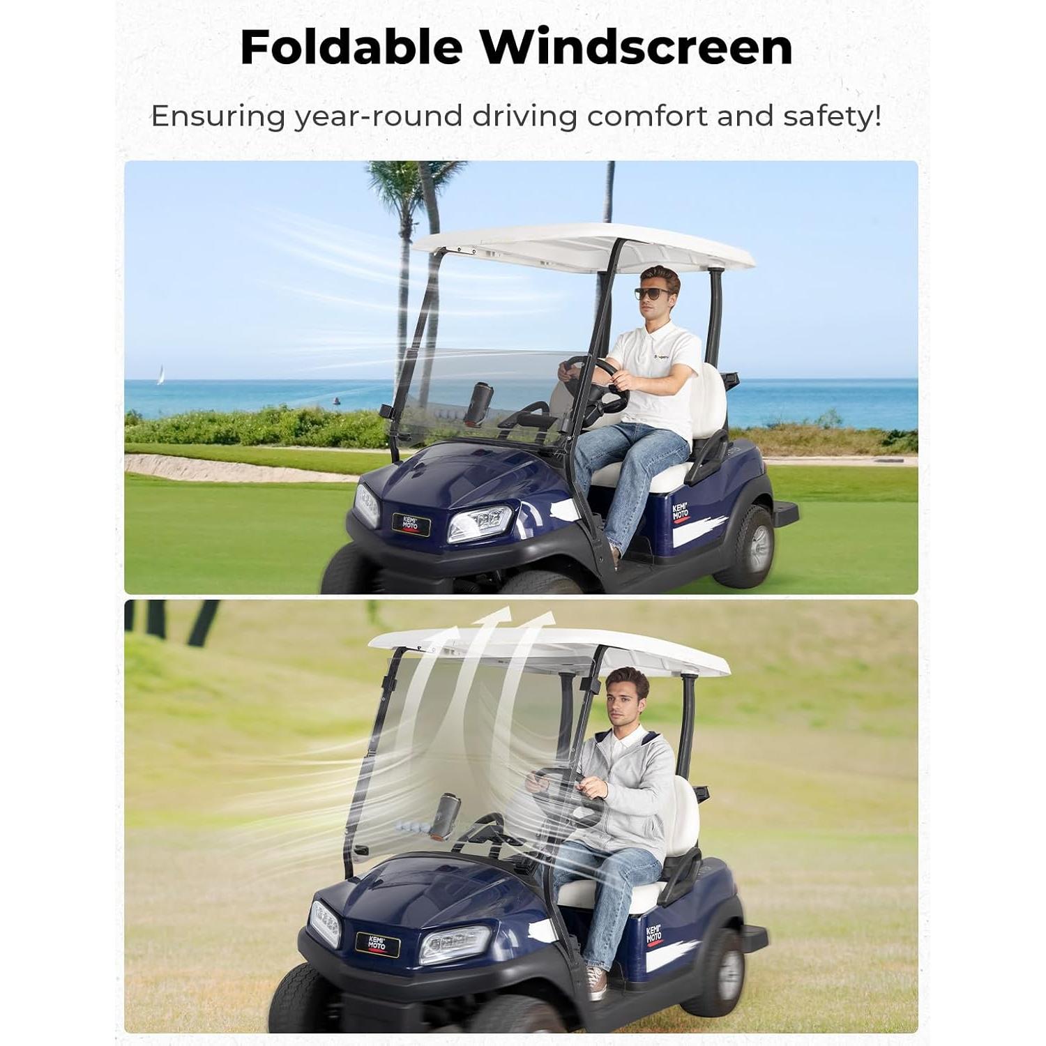 Parabrisas Plegable KEMIMOTO para Carrito de Golf Club Car 2004+