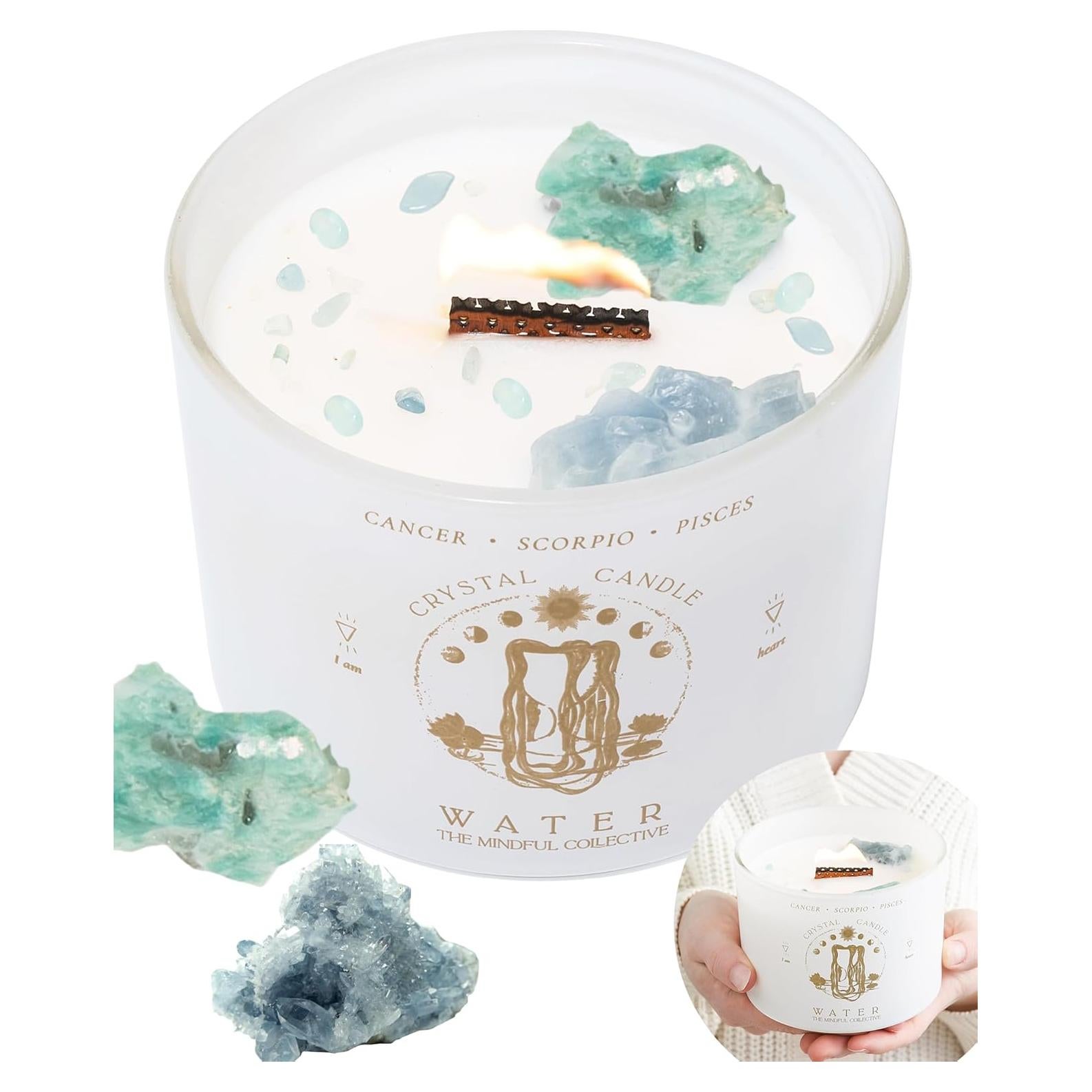 Vela Aromática de Soja 12oz The Mindful Collective - Signos de Agua