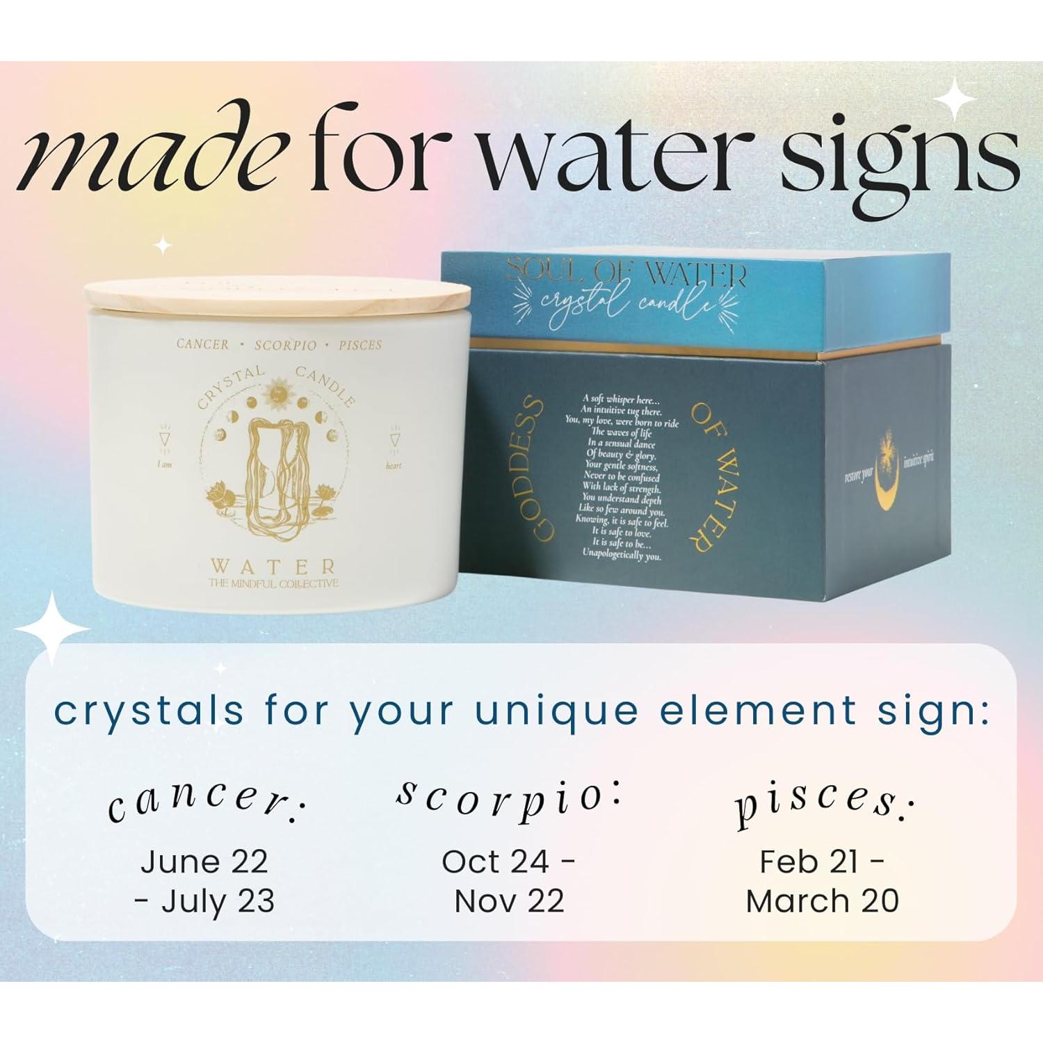 Vela Aromática de Soja 12oz The Mindful Collective - Signos de Agua