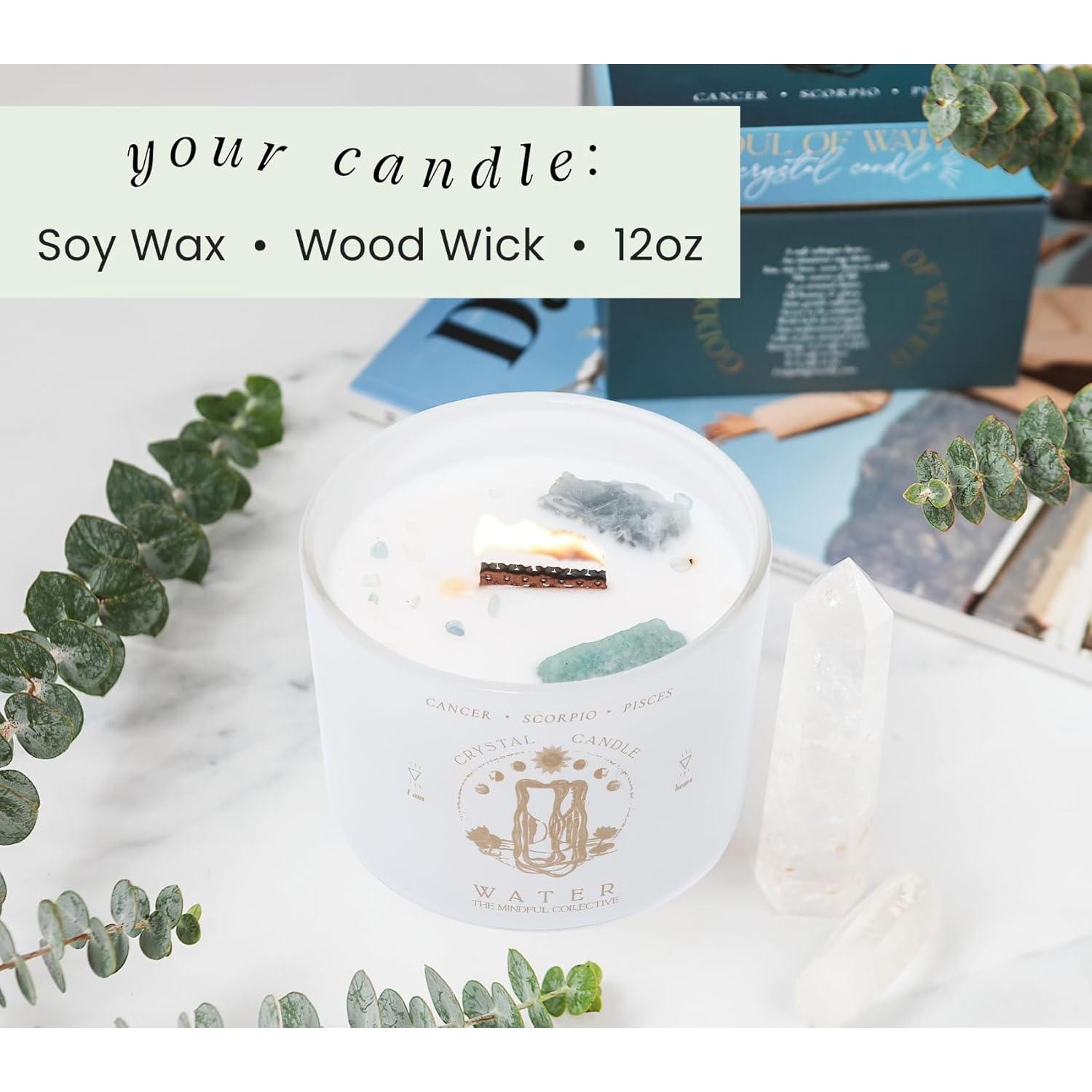 Vela Aromática de Soja 12oz The Mindful Collective - Signos de Agua