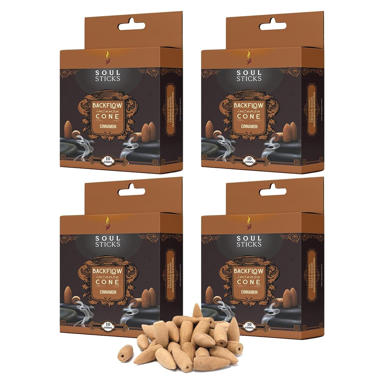 Conos de Incienso de Retroceso Soul Sticks - 40 Pcs Canela