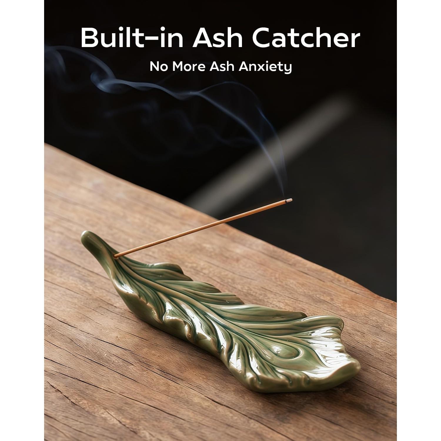 Soporte de Incienso TEAVOR Pluma de Fénix Cerámica 18x7 cm