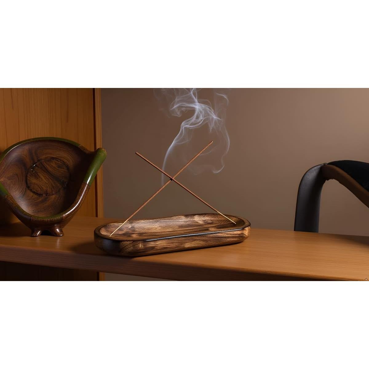 Soporte de Incienso de Madera Hecha a Mano Hogar Terrestre