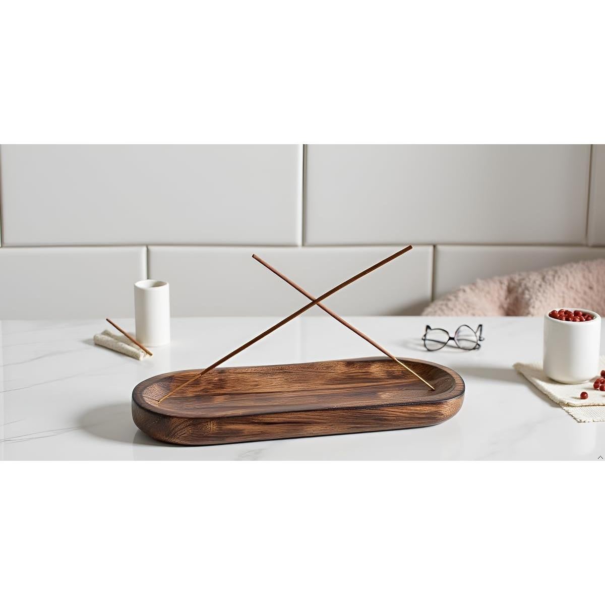 Soporte de Incienso de Madera Hecha a Mano Hogar Terrestre