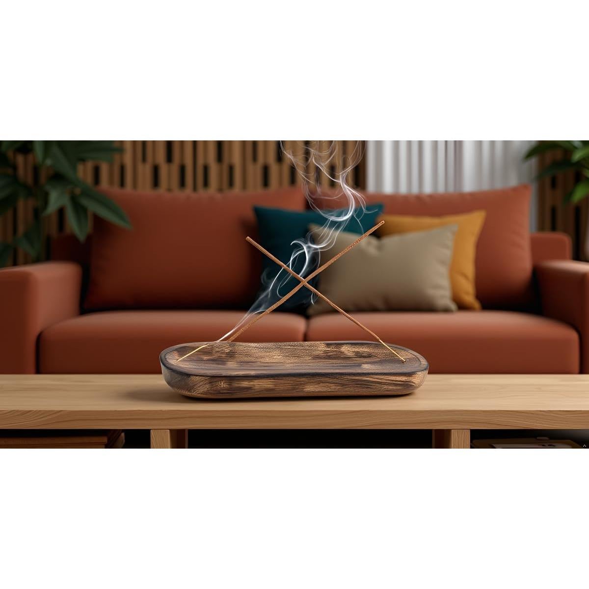 Soporte de Incienso de Madera Hecha a Mano Hogar Terrestre