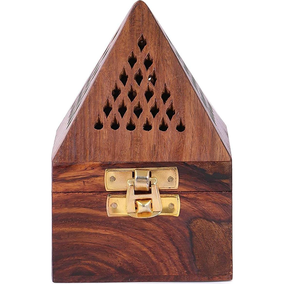 Soporte de Incienso Pirámide Madera PAM Herbals 10cm