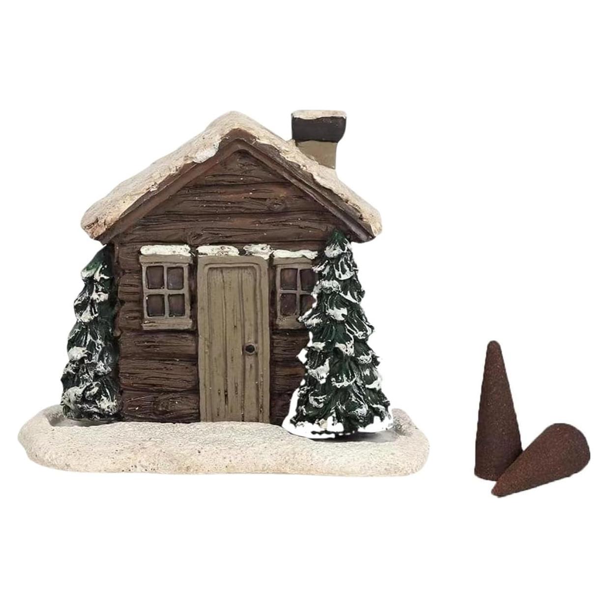 Horno de Incienso Cabaña de Madera MaiQidd con 2 Conos
