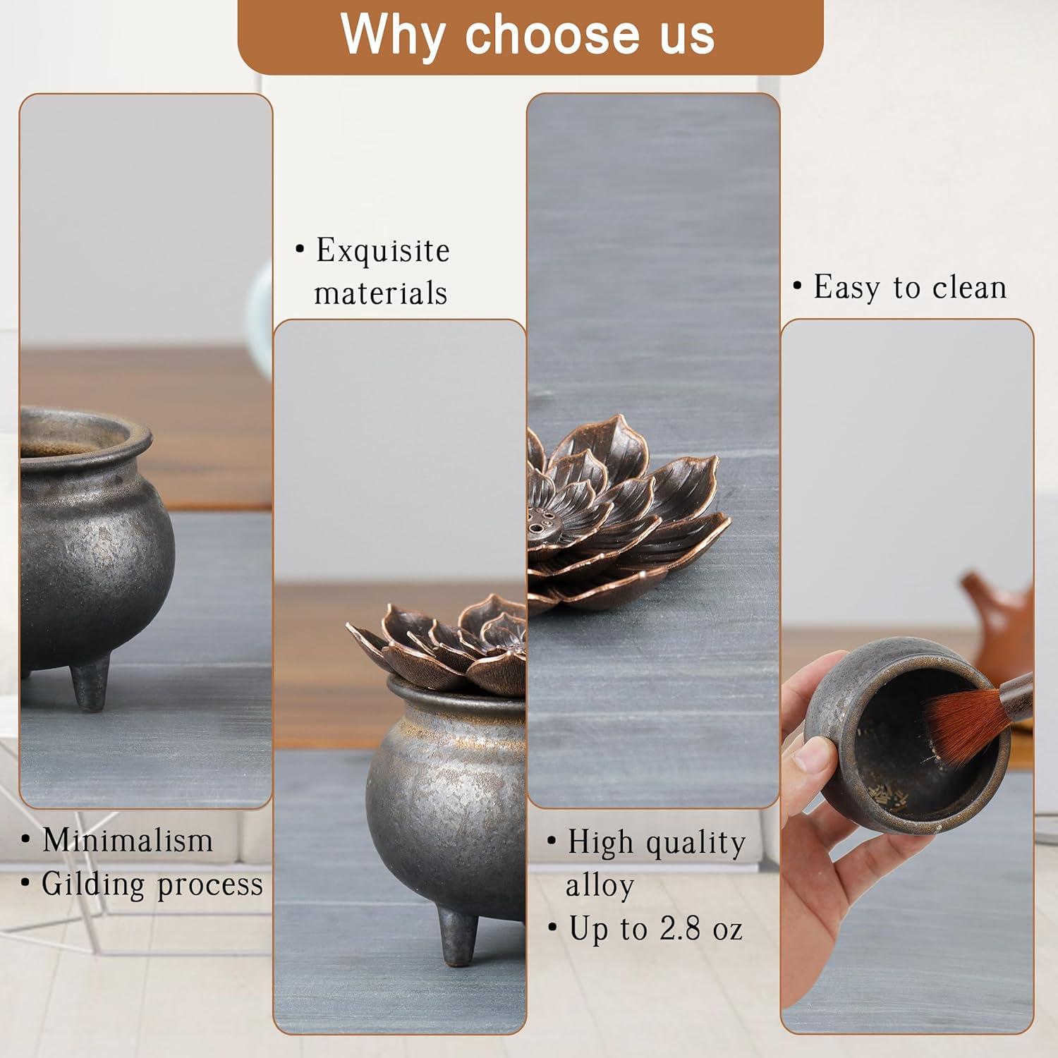 Soporte de Incienso Cerámica Dorada Orgazard 13.97x10.16cm