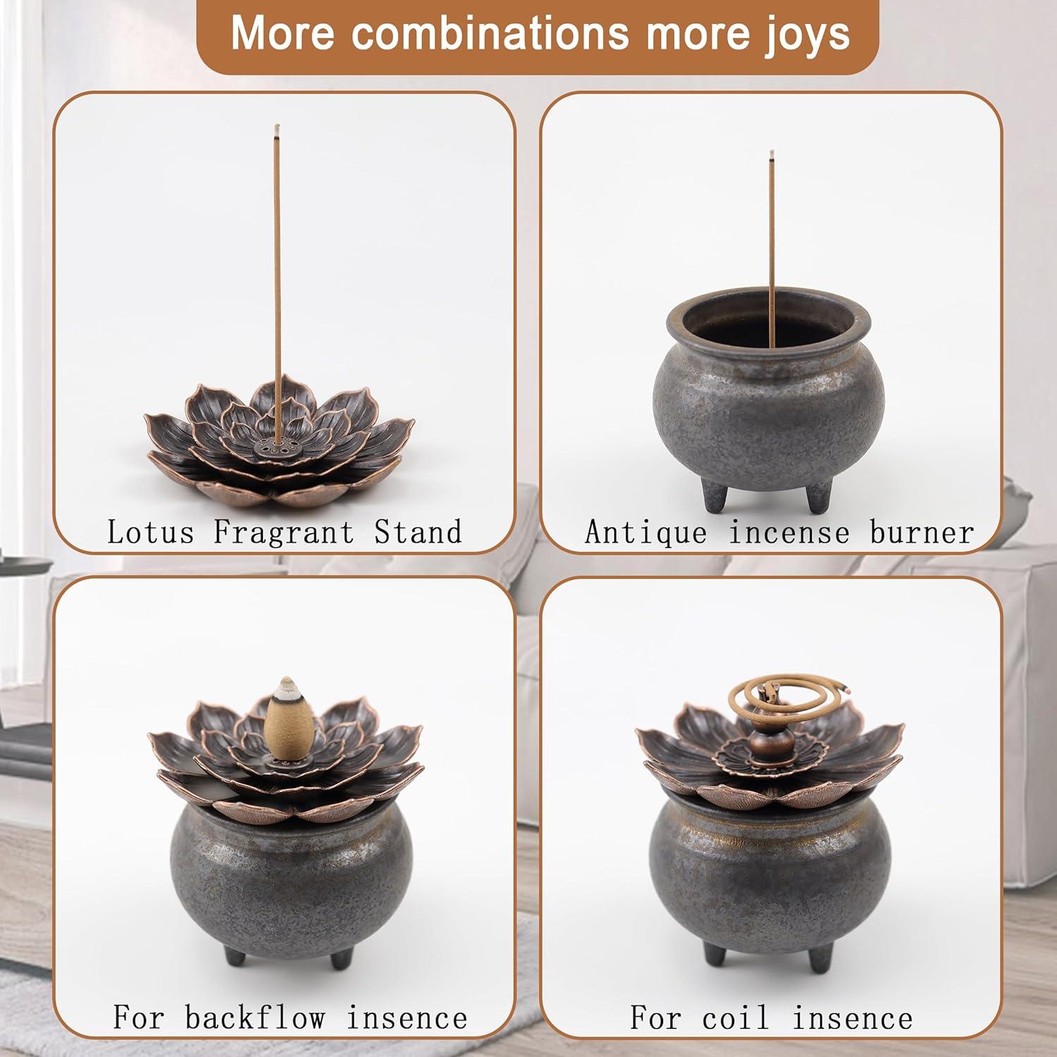 Soporte de Incienso Cerámica Dorada Orgazard 13.97x10.16cm