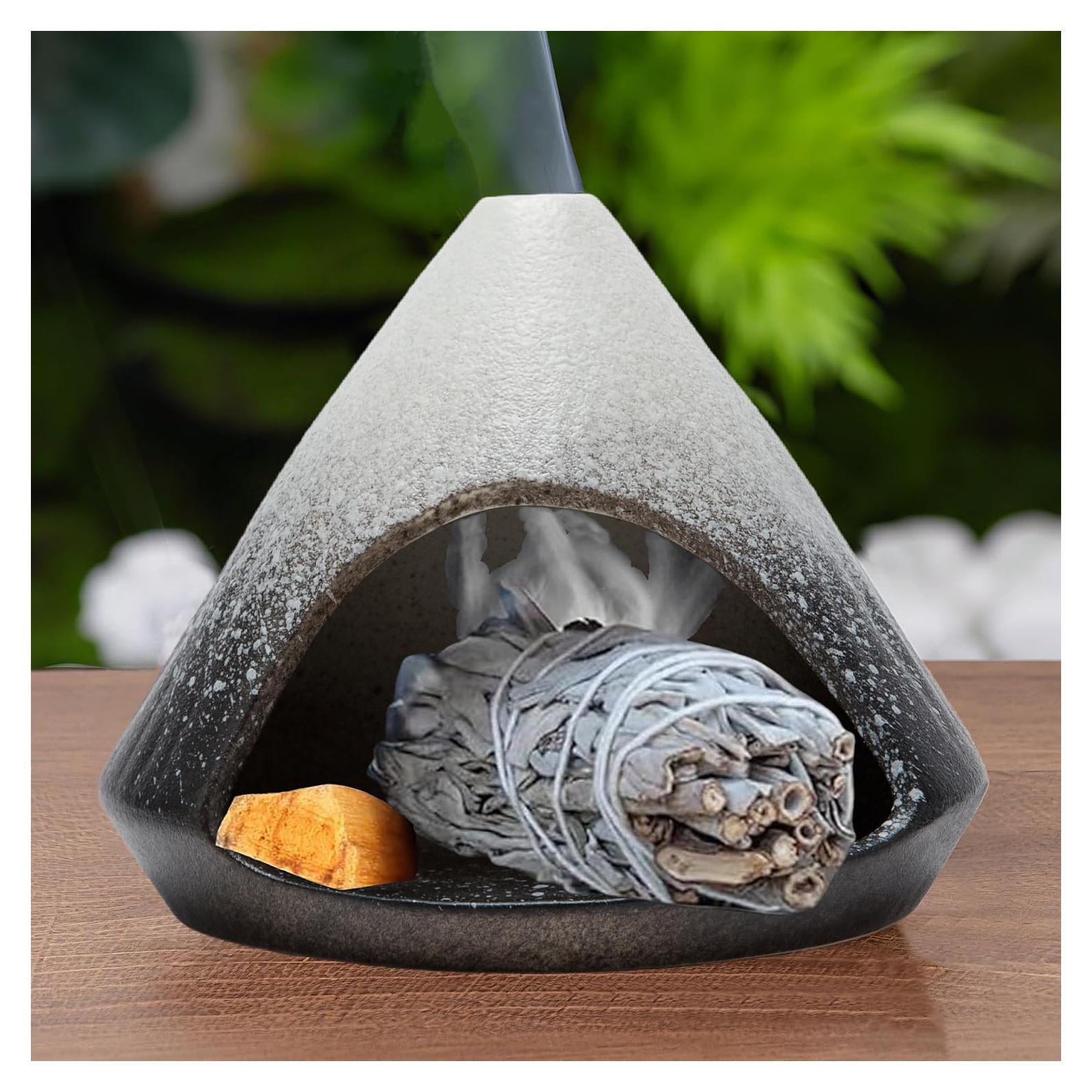 Soporte de Palo Santo Brighomrom - Mini Chimenea Cerámica 436g