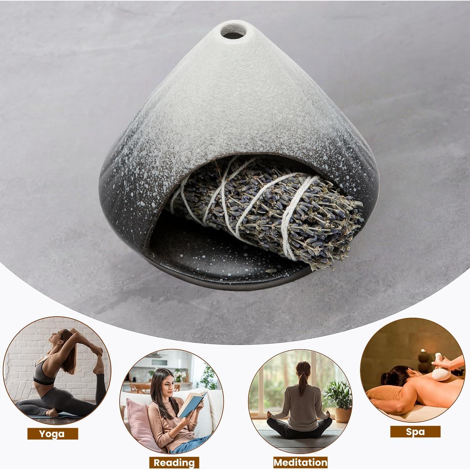 Soporte de Palo Santo Brighomrom - Mini Chimenea Cerámica 436g