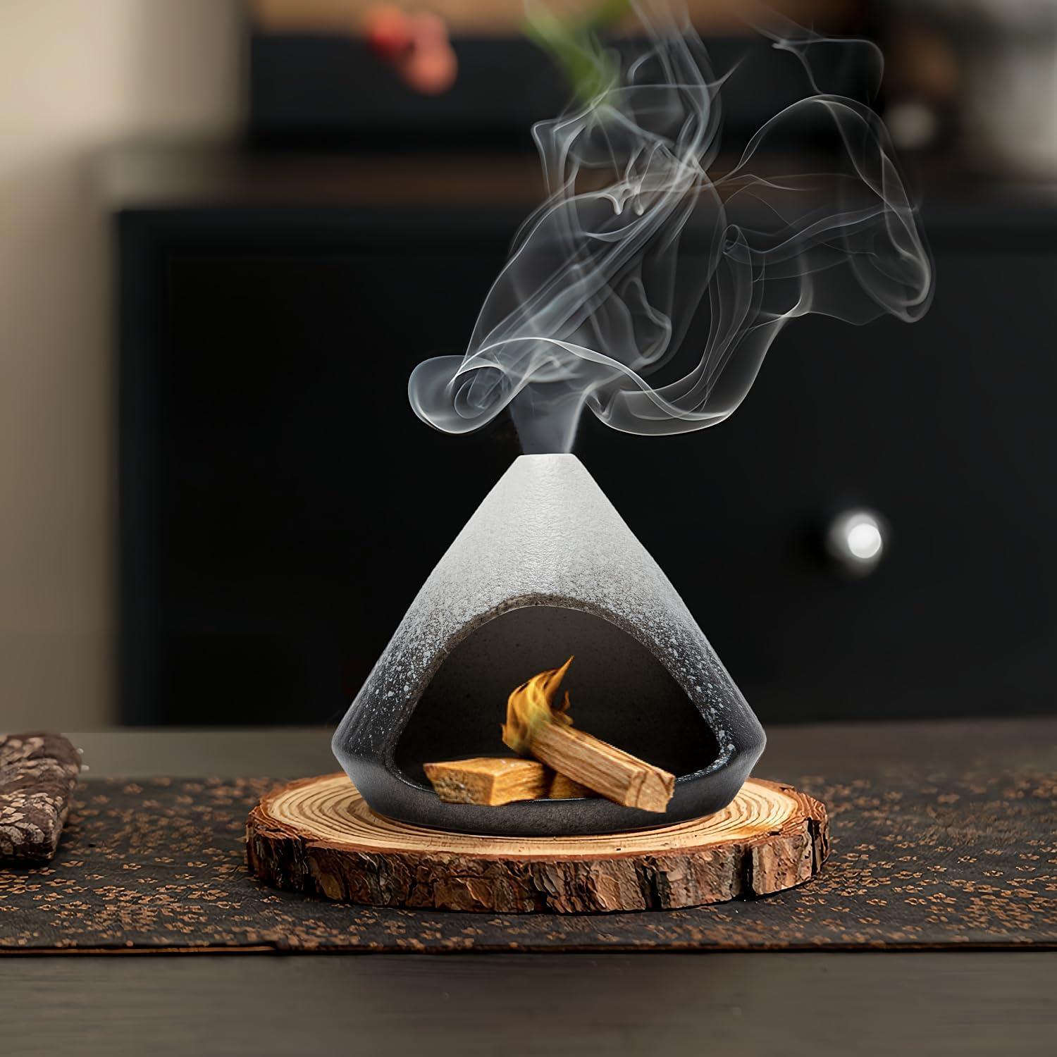 Soporte de Palo Santo Brighomrom - Mini Chimenea Cerámica 436g