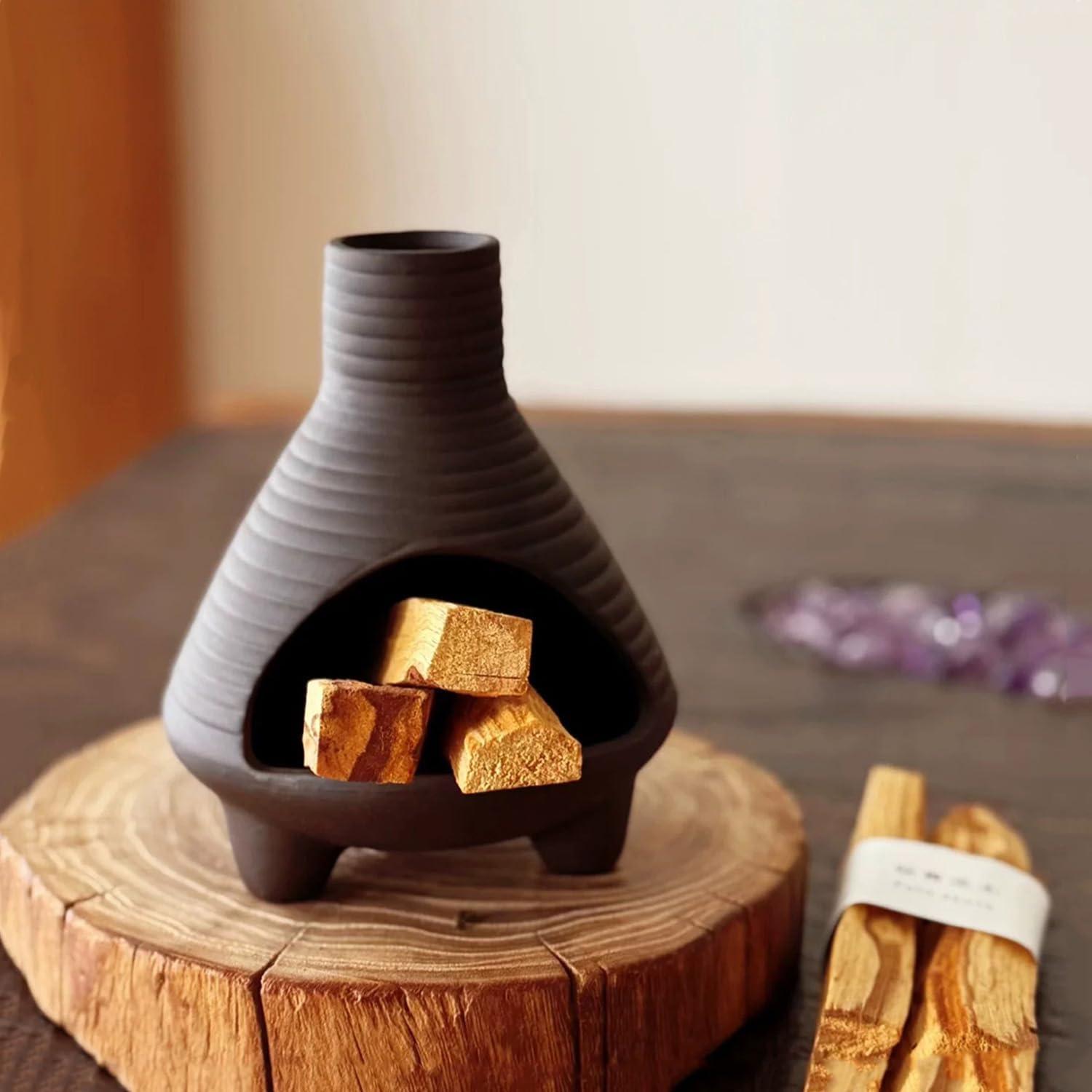 Soporte para Incienso de Cerámica Negro Genérico - Quemador Cono