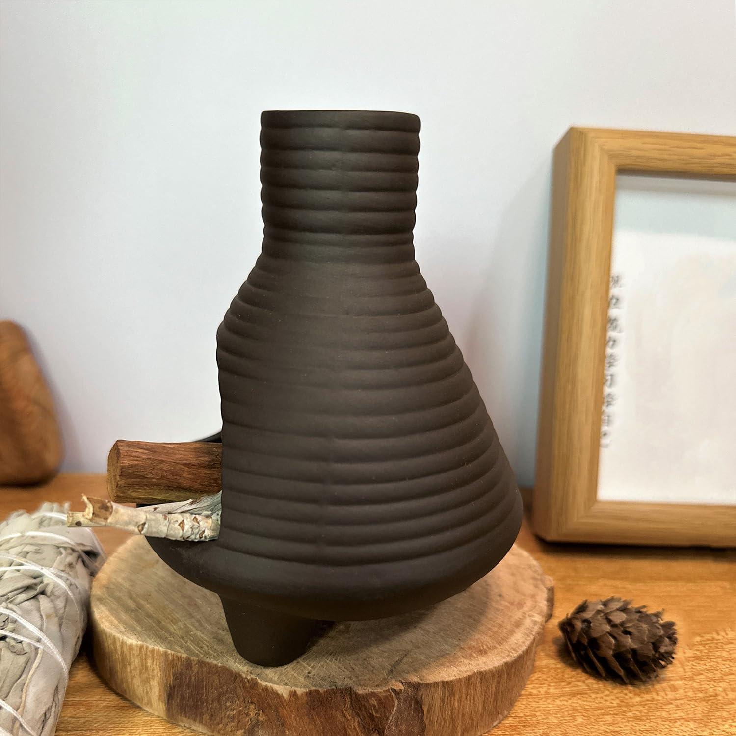 Soporte para Incienso de Cerámica Negro Genérico - Quemador Cono