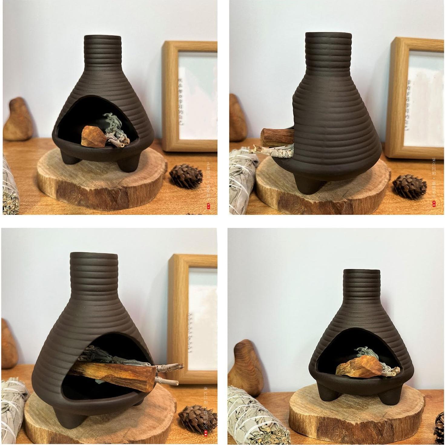 Soporte para Incienso de Cerámica Negro Genérico - Quemador Cono