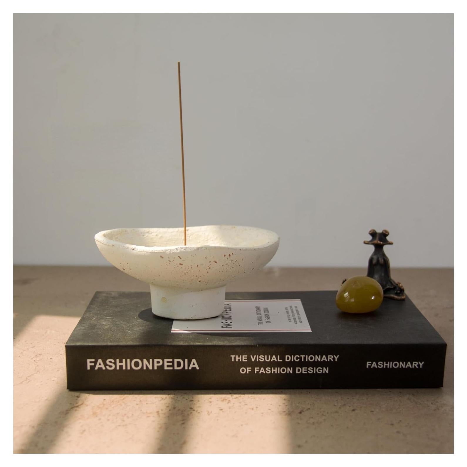 Soporte de Incienso de Terracota Liandxy Blanco Roto 13x5.8cm