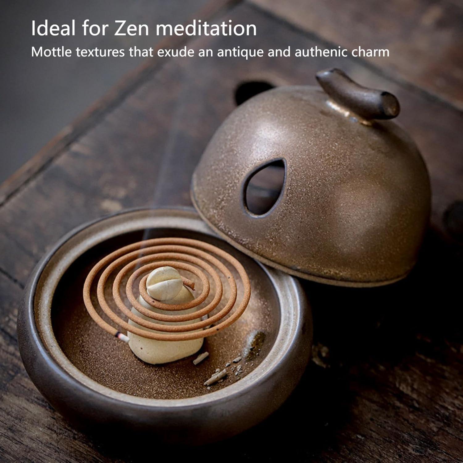 Quemador de Incienso Cerámica JDHAVMOS 13.5cm Dorado