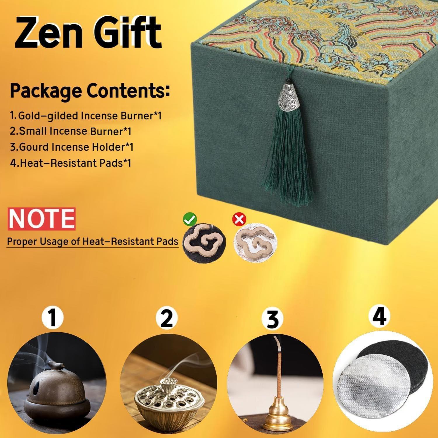 Quemador de Incienso Cerámica JDHAVMOS 13.5cm Dorado