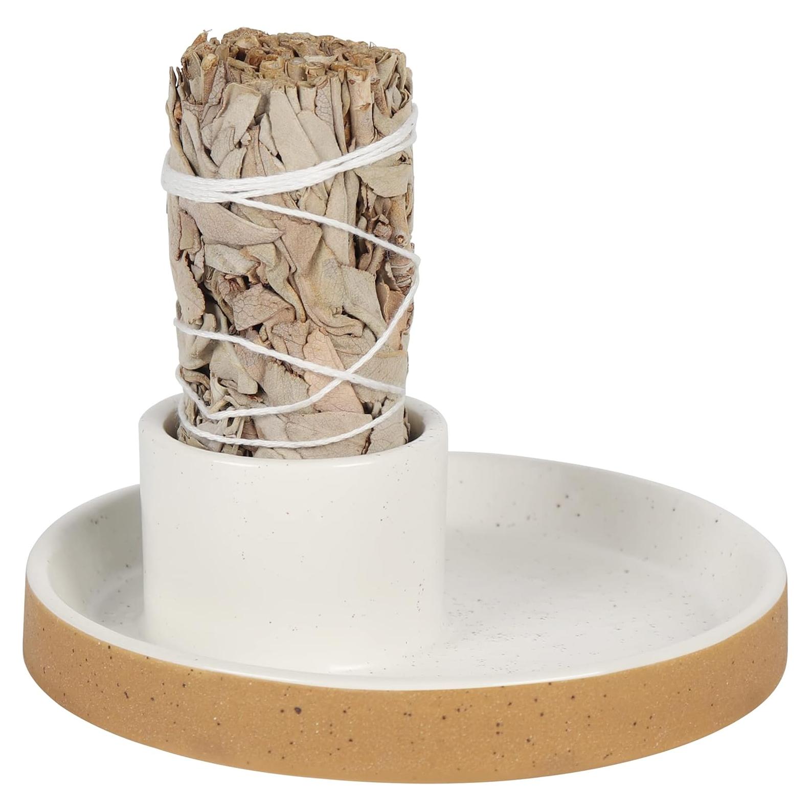Soporte de Incienso de Cerámica HOCUROAY para Salvia Blanca