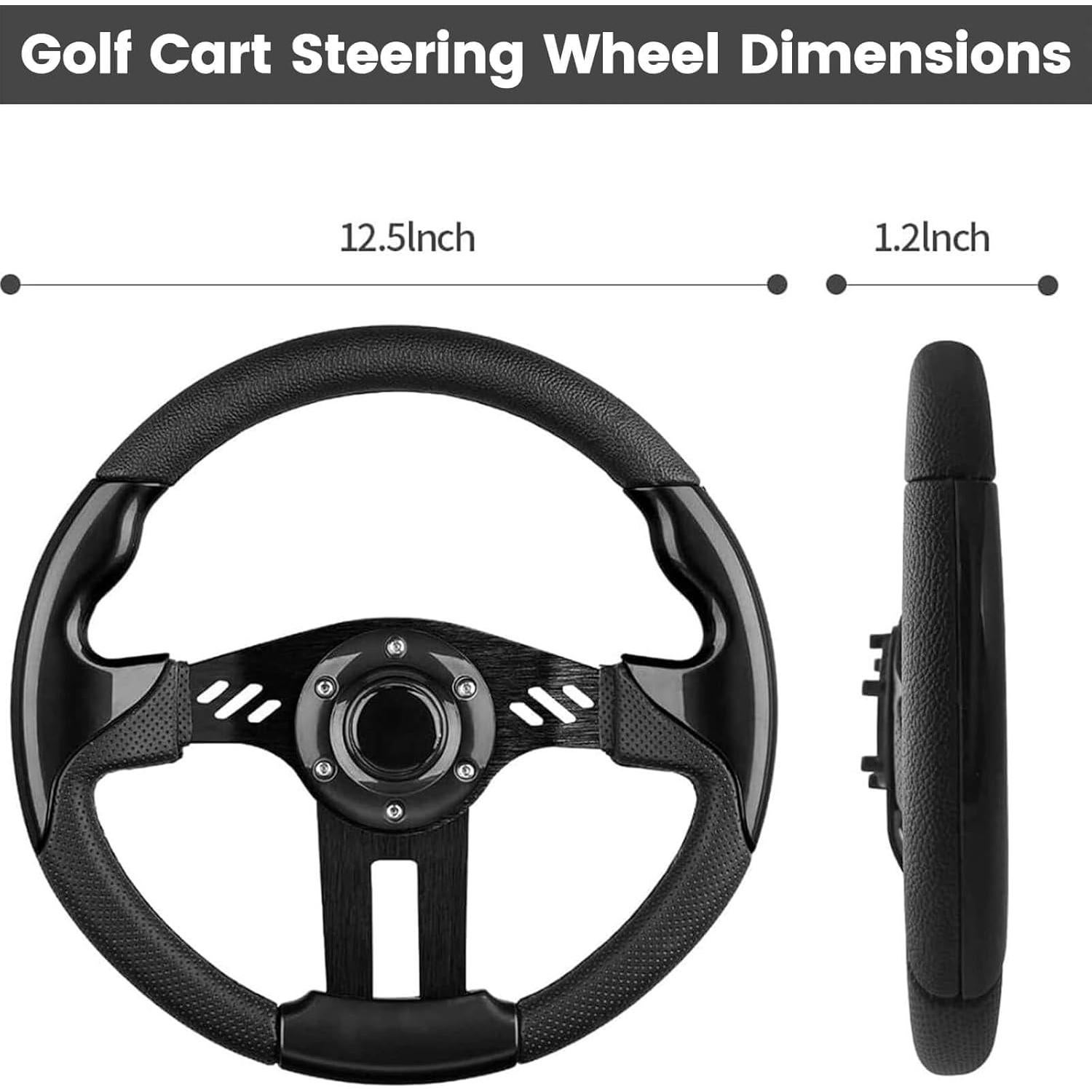 Volante de Golf MOSNAI 12.5" Universal Ajuste EZGO Club Car