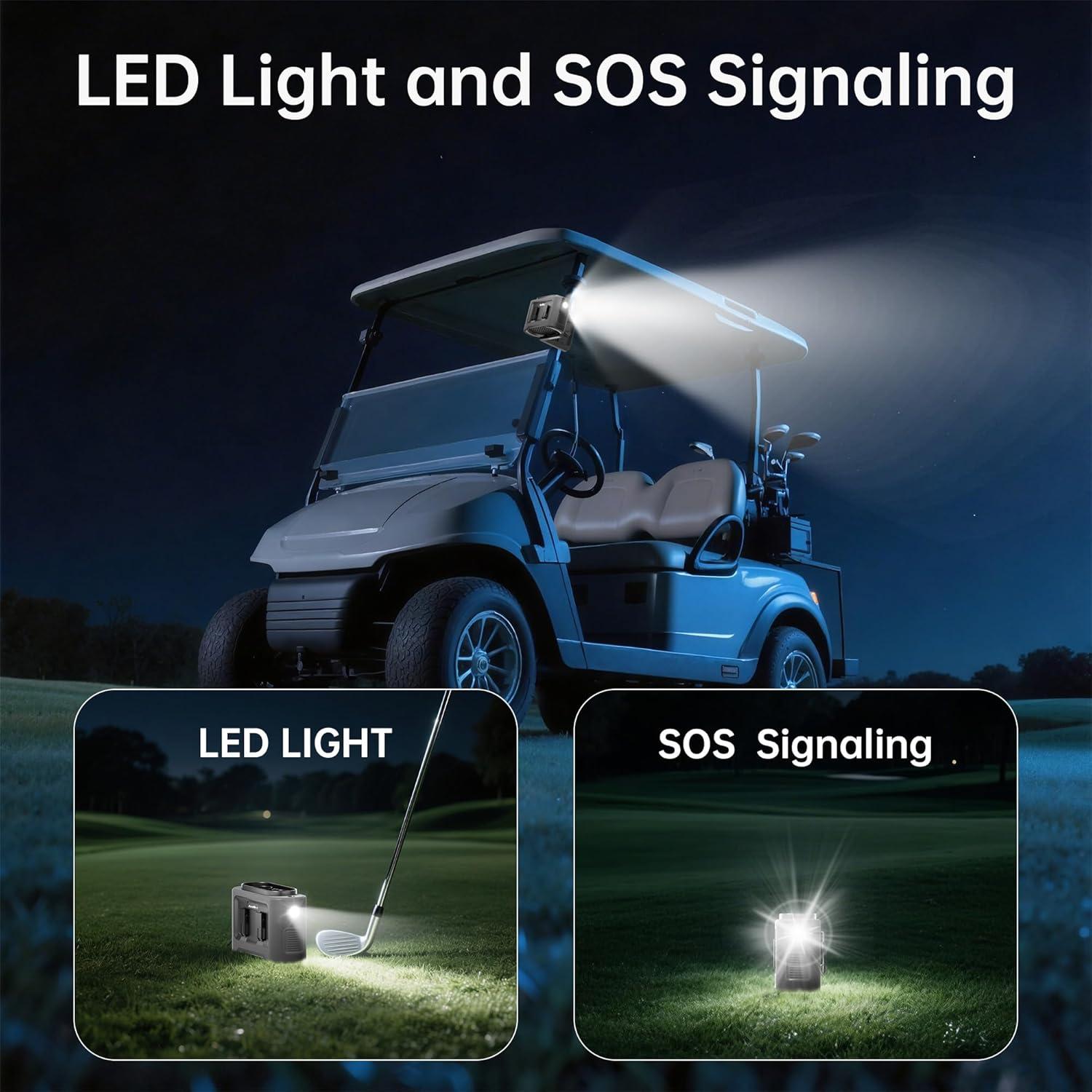 Ventilador de Carrito de Golf AddAcc Recargable 5 Velocidades