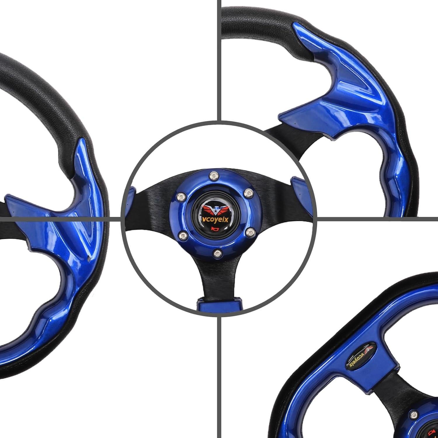 Rueda de dirección universal 31.75 cm vcoyeix azul para carrito de golf