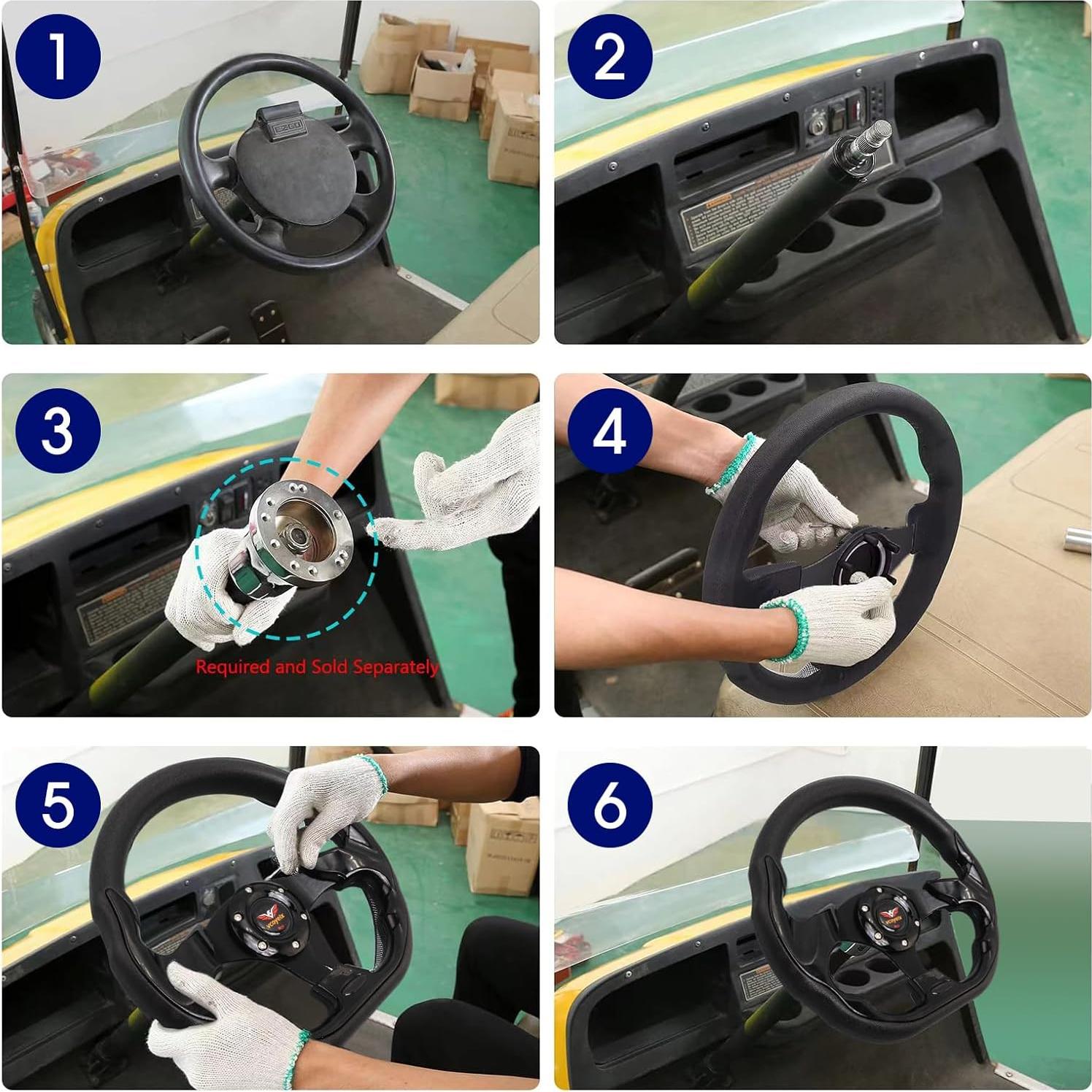 Rueda de dirección universal 31.75 cm vcoyeix azul para carrito de golf