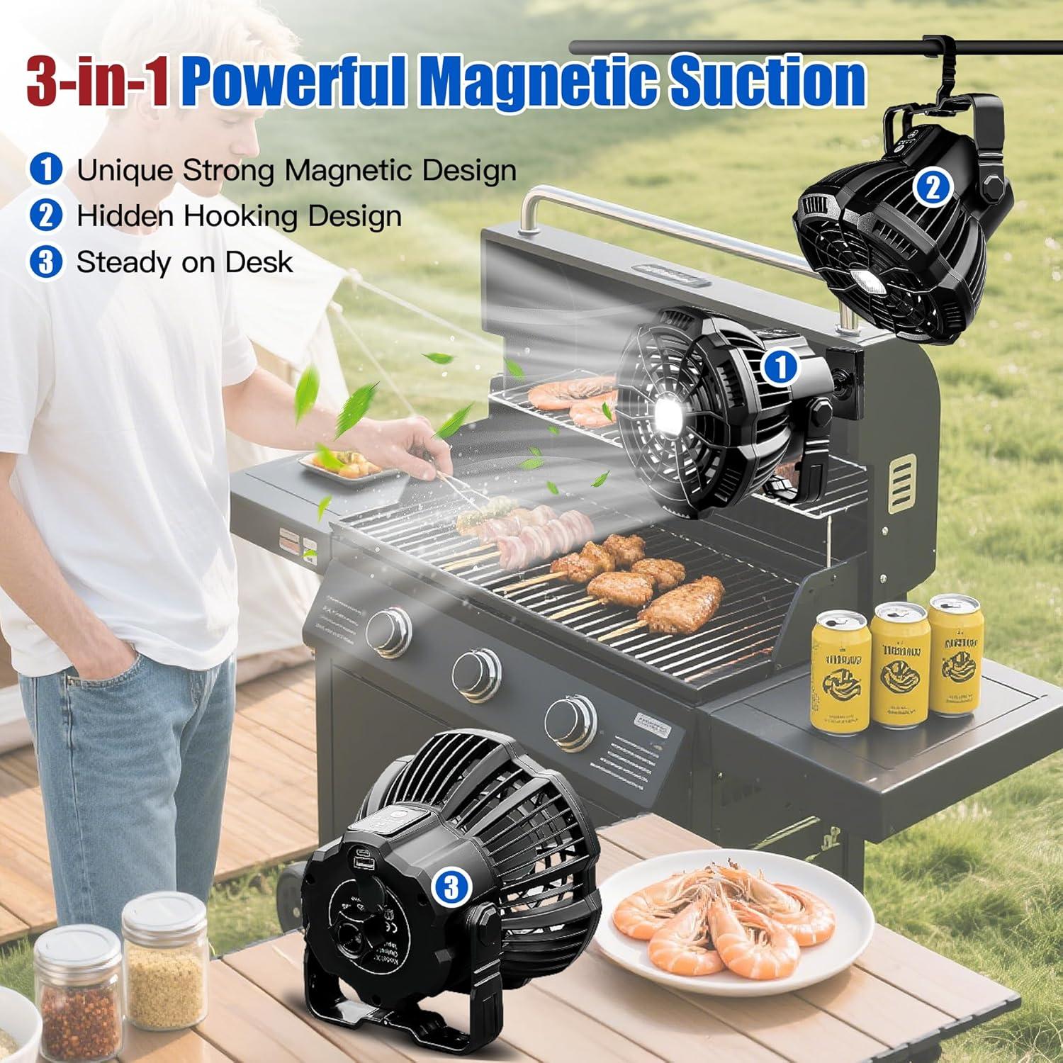 Ventilador de Carro de Golf NOKINS NKSFANX10 Recargable 6W