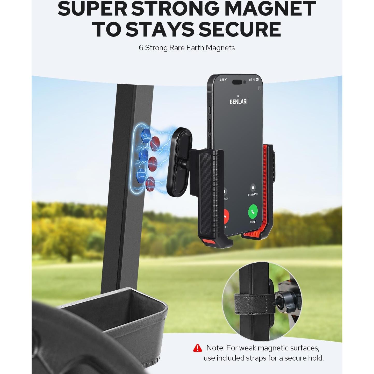 Soporte Magnético para Teléfono de Carro de Golf Benlari N52