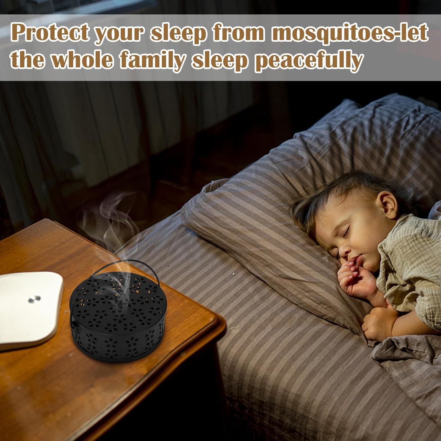 Soporte de Espirales de Mosquitos OBANGONG 4 Piezas Metal Negro y Bronce