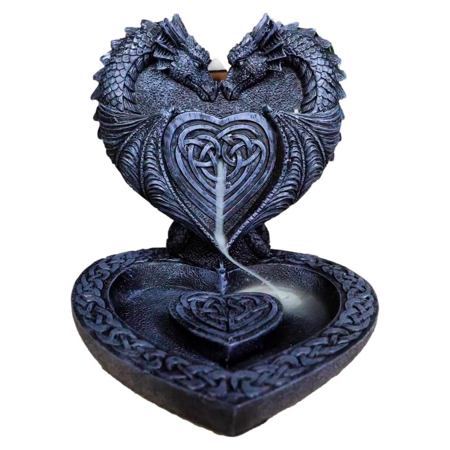 Incensario de Corazón Doble Dragón Celta Ebros Gift 10.8cm