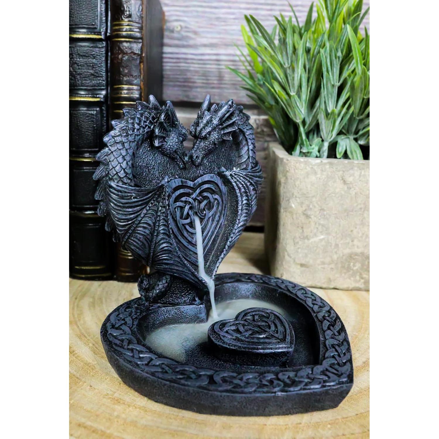 Incensario de Corazón Doble Dragón Celta Ebros Gift 10.8cm