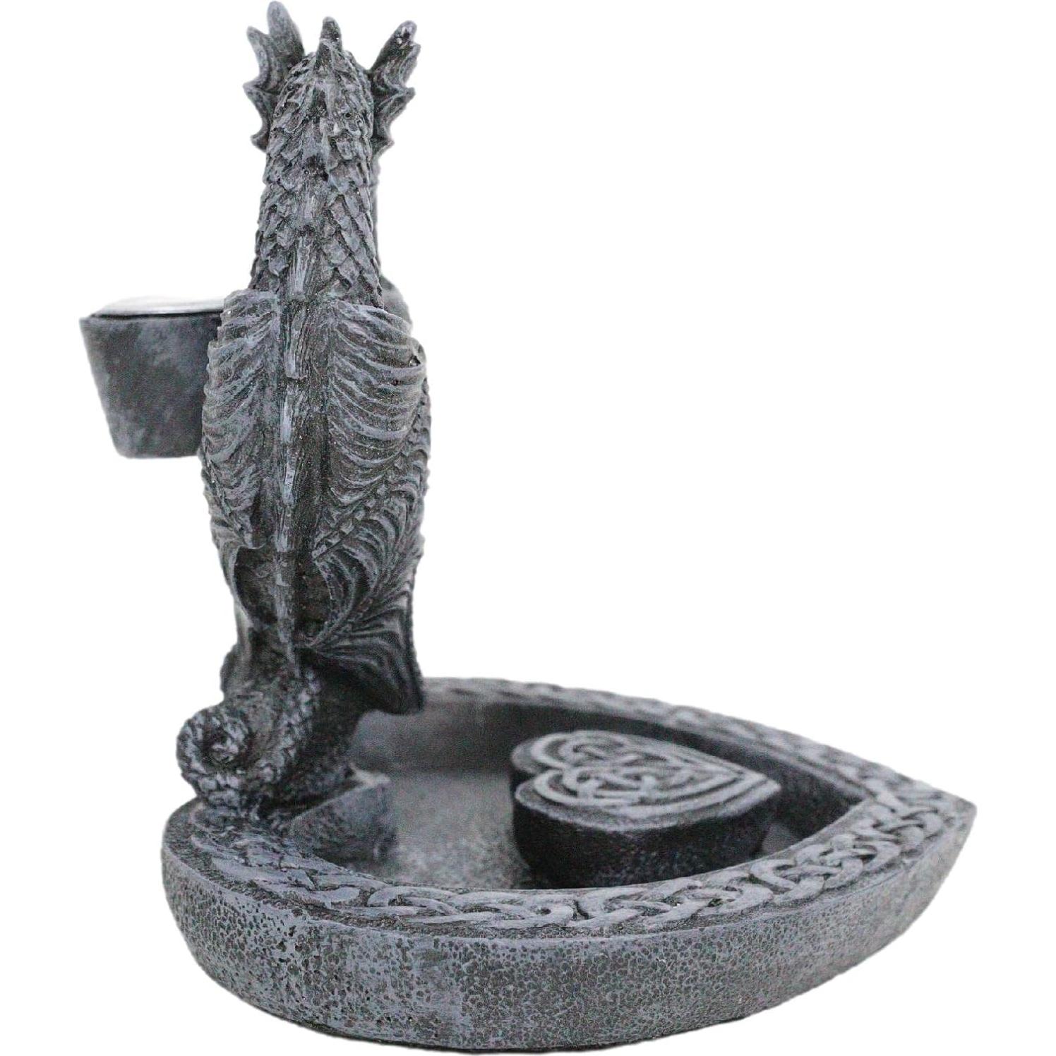 Incensario de Corazón Doble Dragón Celta Ebros Gift 10.8cm